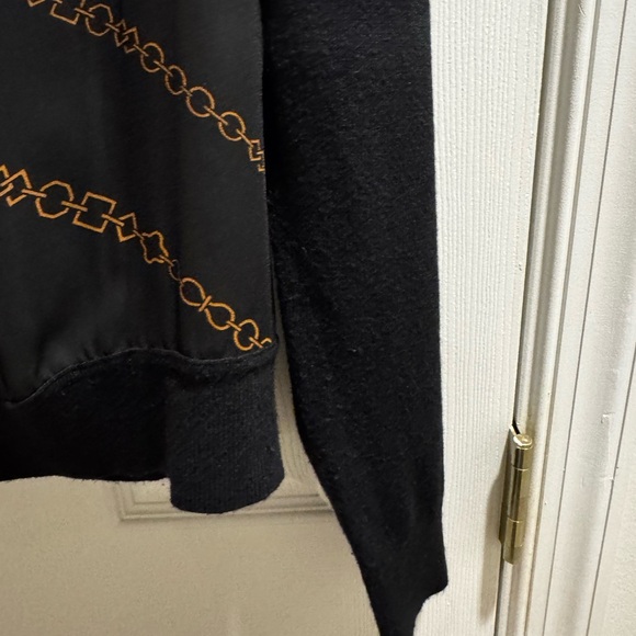 Ann Taylor Black Cardigan with  Gold Chain Design Size M - Picture 4 of 12